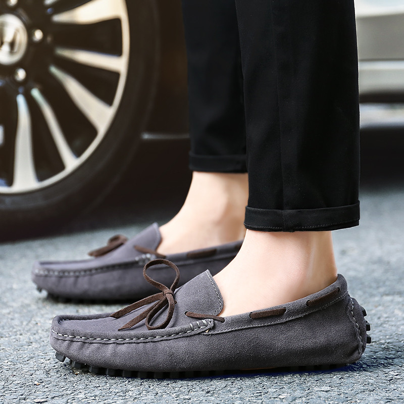 Mokasine za muškarce Mokasine od prave kože od brušene kože Ravne muške cipele za slobodno vrijeme Muške mokasine Muške cipele za vožnju Talijanske luksuzne cipele za brod