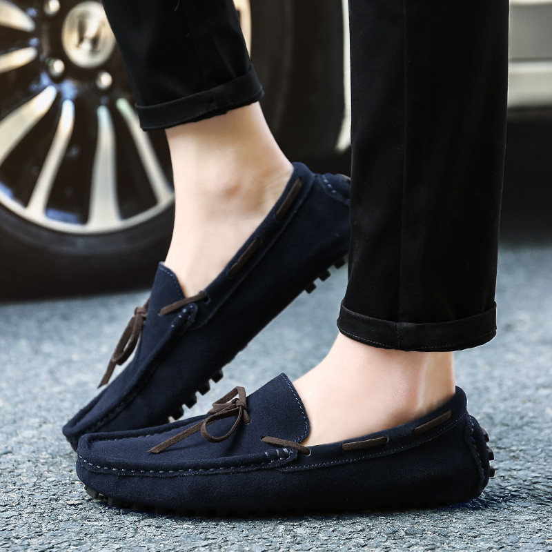 Mokasine za muškarce Mokasine od prave kože od brušene kože Ravne muške cipele za slobodno vrijeme Muške mokasine Muške cipele za vožnju Talijanske luksuzne cipele za brod