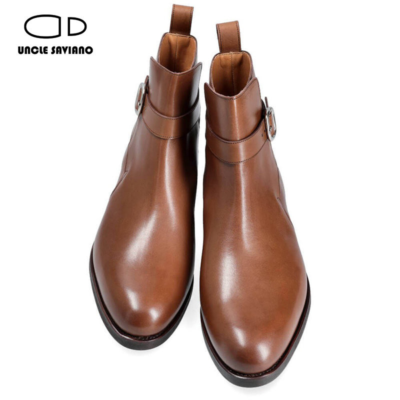 Unchiul Saviano Cizme Chelsea pentru bărbați Pantofi Adaugă catifea Cizme de lucru la modă, lucrate manual, pentru bărbați, originali