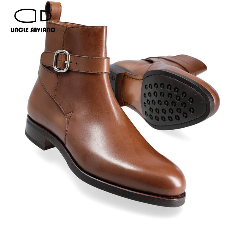 Unchiul Saviano Cizme Chelsea pentru bărbați Pantofi Adaugă catifea Cizme de lucru la modă, lucrate manual, pentru bărbați, originali