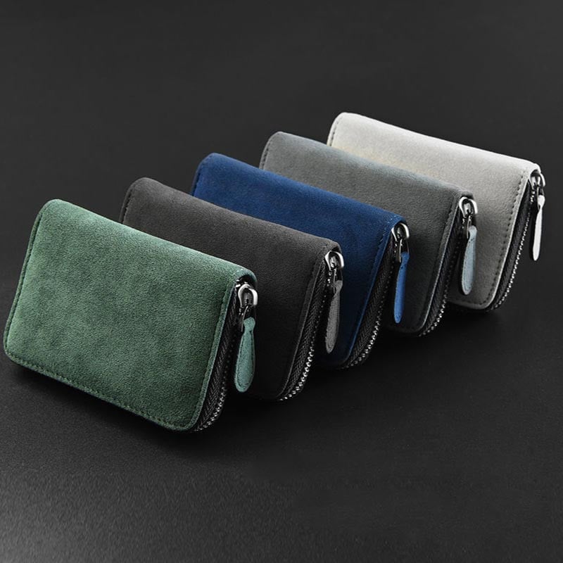 ALCANTARA Kártyatartó Női és Férfi Turn szőrme Luxus műbőr karcsú kártya mini pénztárca kis kártyacsomag