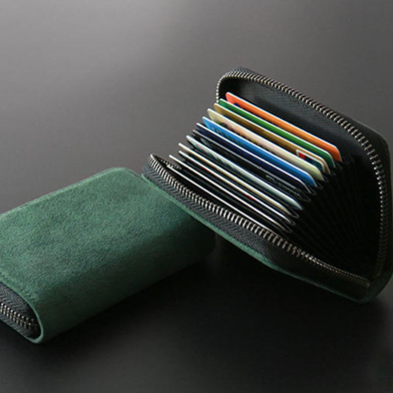 ALCANTARA Kártyatartó Női és Férfi Turn szőrme Luxus műbőr karcsú kártya mini pénztárca kis kártyacsomag