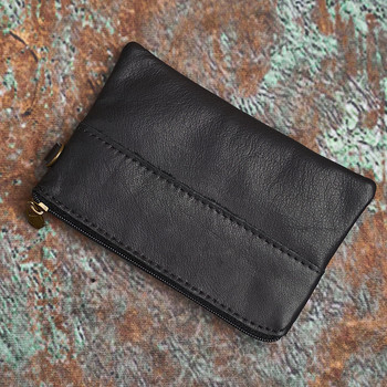 Мъжки портфейл от кожа NASVA Ретро чанта за монети с цип Малък джоб за портфейл за мъже Дамски портфейл с държач за карти