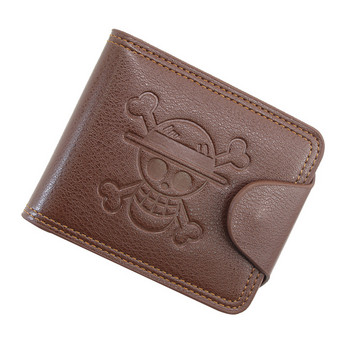 Vintage νέο κοντό μαύρο ανδρικό πορτοφόλι μοτίβο κρανίου Πορτοφόλι μεγάλης χωρητικότητας Πιστωτική κάρτα Pu Leather Money Pocket