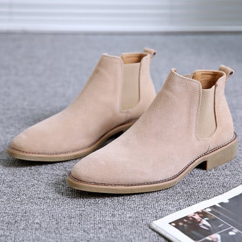 Ανδρικές ρετρό κλασικές μπότες Chelsea Suede από Ανδρικές μπότες αστραγάλου μόδας  casual κοντά μπότες ψηλά παπούτσια