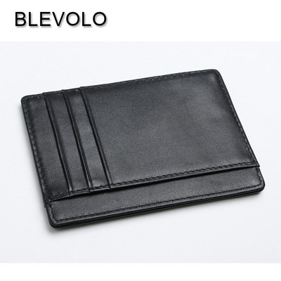 BLEVOLO RFID Нов пакет с карти Тънък портфейл Мъжки квадратен държач за карти Mini Lady Photo Card Case ID Cover Money Bags