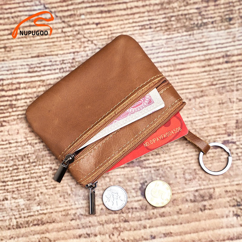 NUPUGOO mini pénztárca férfi pénztárca, női cipzár, vintage, rövid női, vékony, vékony női női pénztárca