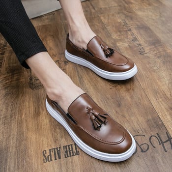 2023 Мъжки кожени обувки за рокля Дизайнерски маркови обувки Класически пискюл Brogue Мъжки обувки Официални обувки Bullock Shoes Zapatillas Hombre