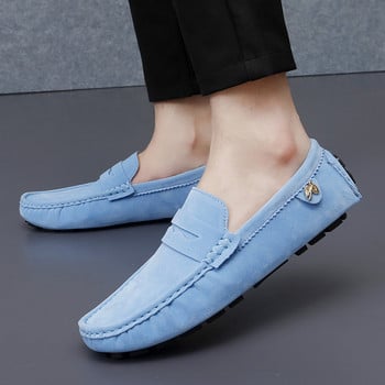 Σουέντ δερμάτινο Penny Peas Loafers Ανδρικά Γυναικεία Παπούτσια οδήγησης για αγόρια Μεγάλο μέγεθος 35-48 Μοκασίνια Slip on Flats Ανδρικά Loafers σχεδιαστών ροζ