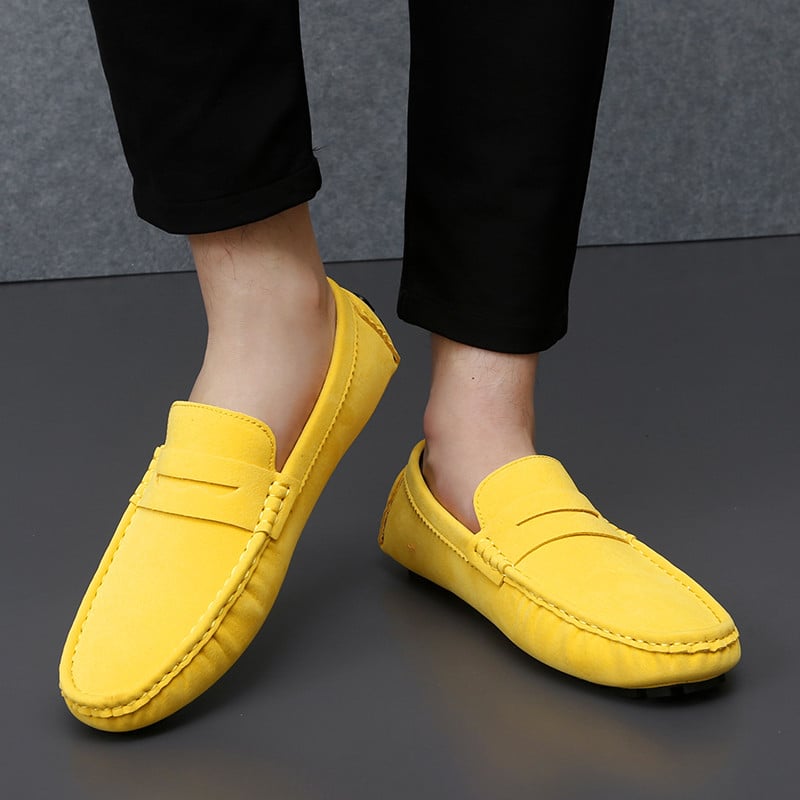 Mocasini Penny Peas din piele intoarsa Barbati Femei Baieti Pantofi de conducere Marime mare 35-48 Mocasini Mocasini cu slip on Flats Mocasini de designer pentru barbati Roz