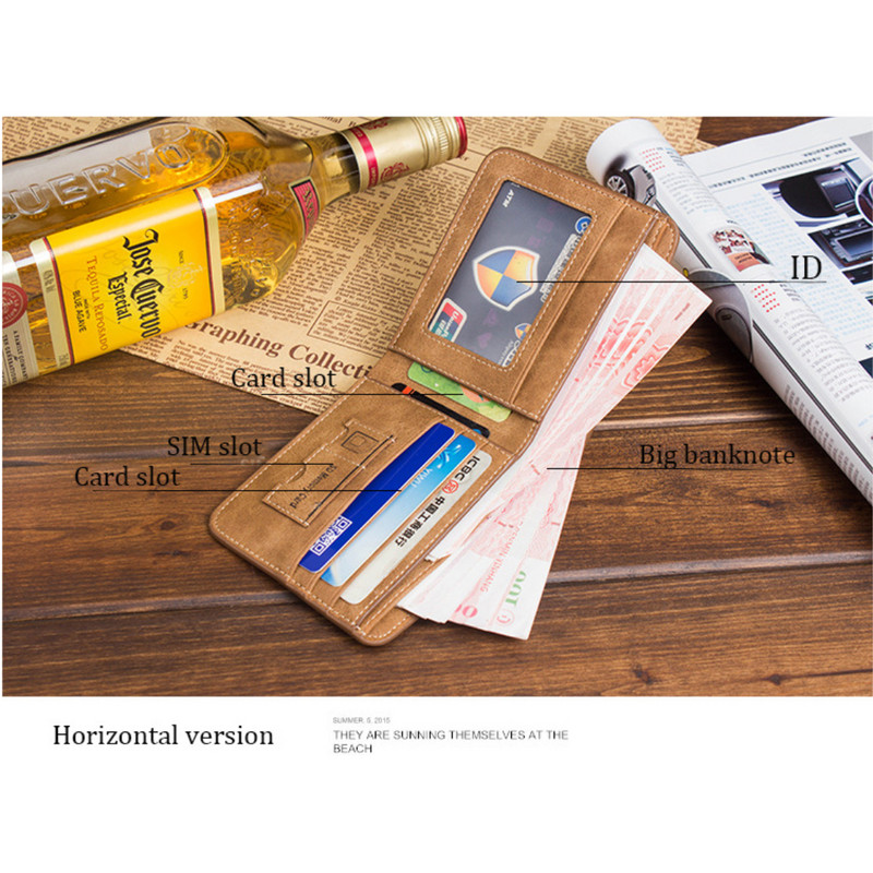 Muški sklopivi kožni novčanik Držač kreditne kartice Modni ležerni kožni novčanik Trendy novčanik Držači kartica/ID-a Muški novčanik