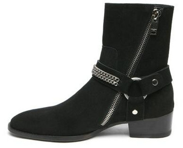 OKHOTCN Cizme chelsea pentru bărbați de epocă, din din piele intoarsa, stil roma, cizme pentru barbati, cu fermoar, pantofi casual cu catarama pentru barbati Sapato Botas