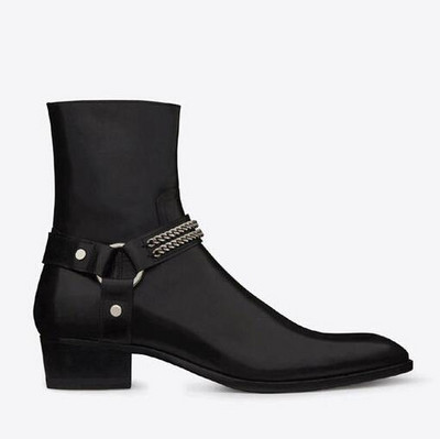 OKHOTCN Cizme chelsea pentru bărbați de epocă, din din piele intoarsa, stil roma, cizme pentru barbati, cu fermoar, pantofi casual cu catarama pentru barbati Sapato Botas