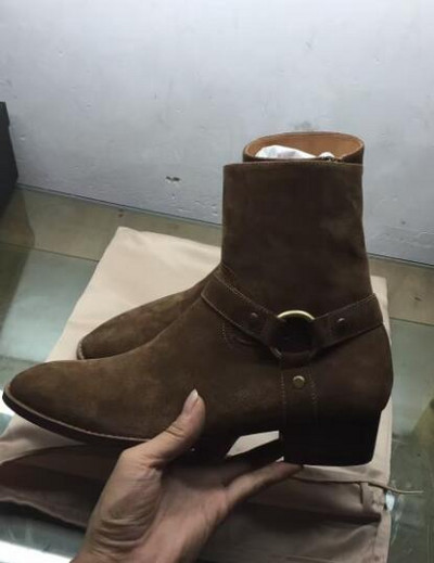 OKHOTCN Cizme chelsea pentru bărbați de epocă, din din piele intoarsa, stil roma, cizme pentru barbati, cu fermoar, pantofi casual cu catarama pentru barbati Sapato Botas