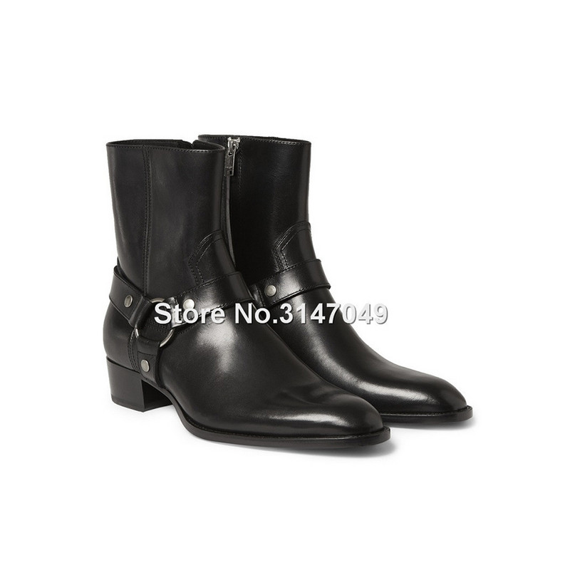 OKHOTCN Cizme chelsea pentru bărbați de epocă, din din piele intoarsa, stil roma, cizme pentru barbati, cu fermoar, pantofi casual cu catarama pentru barbati Sapato Botas