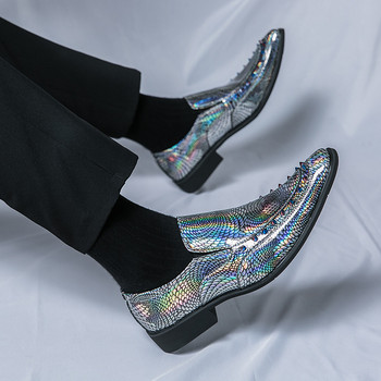 Мъжки официални обувки Луксозна марка Висококачествени обувки Челси с остри пръсти за мъже Двойки Блестящи кожени парти обувки Zapatos De Vestir