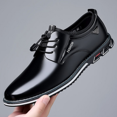 Pantofi de rochie bărbați pentru bărbați Oxford cu șireturi Pantofi de afaceri din piele neagră Pantofi confortabili de lux pentru bărbați Încălțăminte de mărime mare