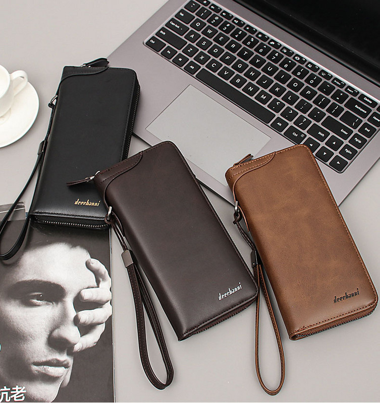 Vyriška piniginė Minkšta PU Oda Piniginės su užtrauktuku Vyriški Piniginės Rankinės Rankinės Piniginės Piniginės Krepšiai Monetos Piniginė Kišeninis kortelių laikiklis