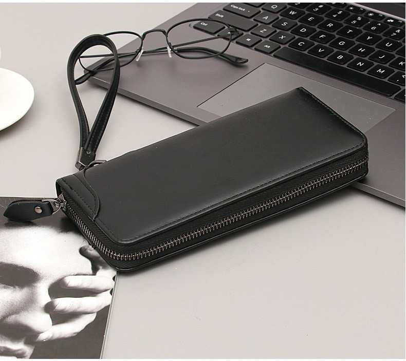 Vyriška piniginė Minkšta PU Oda Piniginės su užtrauktuku Vyriški Piniginės Rankinės Rankinės Piniginės Piniginės Krepšiai Monetos Piniginė Kišeninis kortelių laikiklis