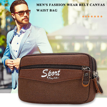 Мъжка портмоне за носене на открито, платнена спортна чанта Fanny, многофункционална чанта за колан
