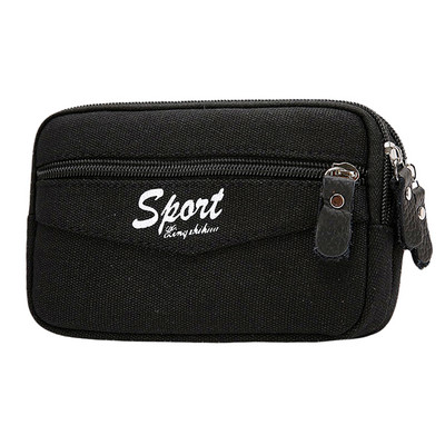 Vyriška lauko juosmens piniginė su užtrauktuku Drobė „Sport Fanny“ Daugiafunkcinis diržo krepšys