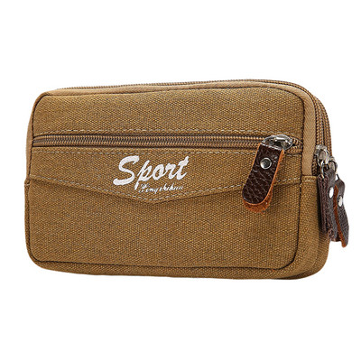 Vyriška lauko juosmens piniginė su užtrauktuku Drobė „Sport Fanny“ Daugiafunkcinis diržo krepšys