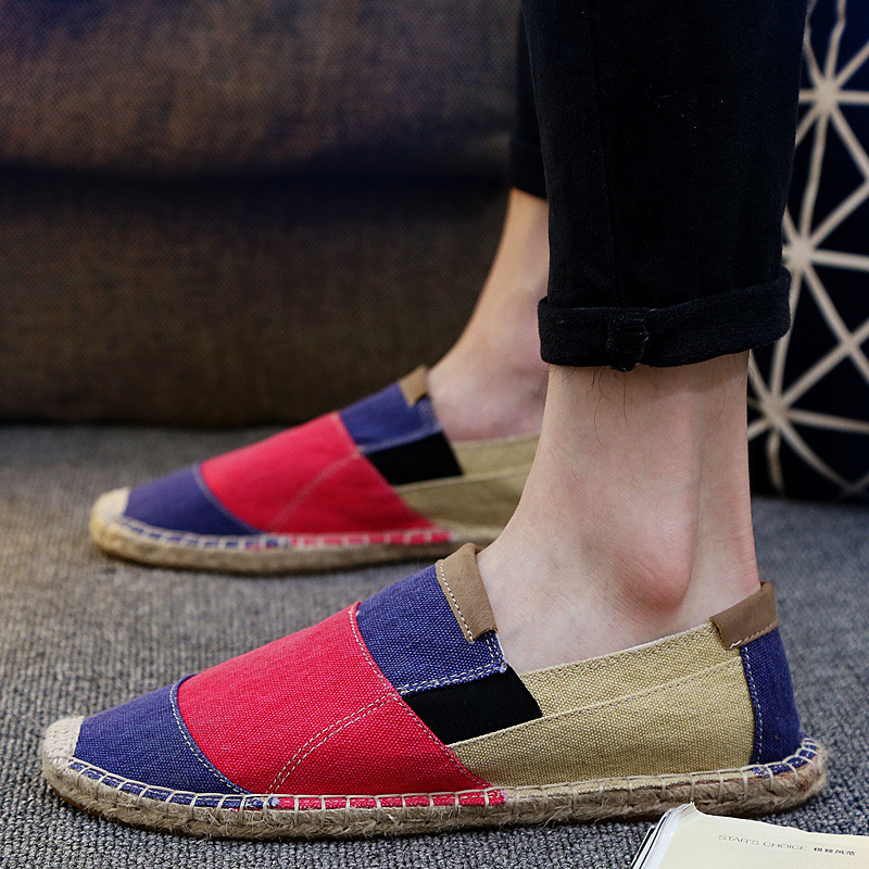 Καλοκαιρινές ανδρικές εσπαντρίγιες Λινά παπούτσια Loafers Κορέα Επίπεδη βάρκα Παπούτσια Ανδρικά παπούτσια μαύρα καμβά παπούτσια Ψαράς LF-31