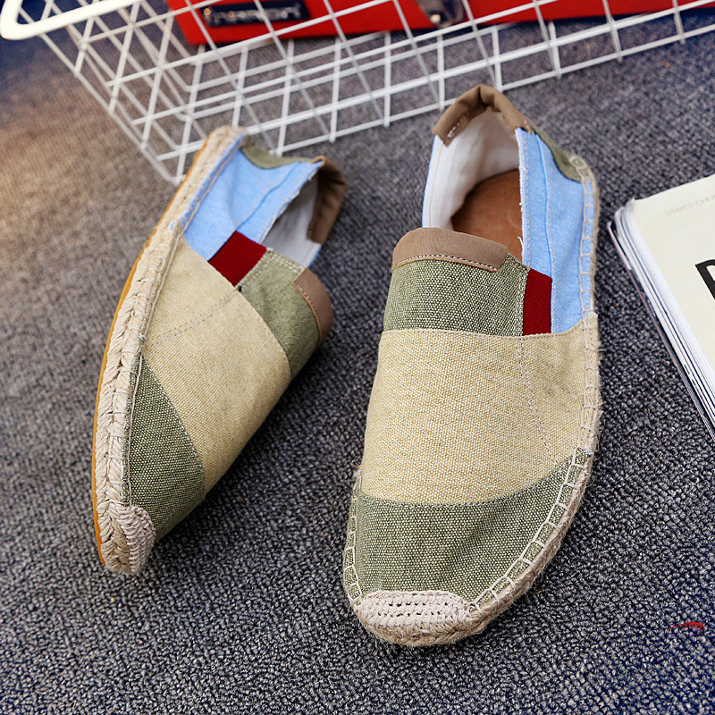 Καλοκαιρινές ανδρικές εσπαντρίγιες Λινά παπούτσια Loafers Κορέα Επίπεδη βάρκα Παπούτσια Ανδρικά παπούτσια μαύρα καμβά παπούτσια Ψαράς LF-31