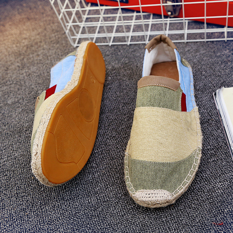 Καλοκαιρινές ανδρικές εσπαντρίγιες Λινά παπούτσια Loafers Κορέα Επίπεδη βάρκα Παπούτσια Ανδρικά παπούτσια μαύρα καμβά παπούτσια Ψαράς LF-31