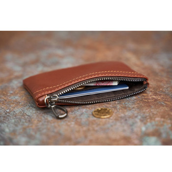 NASVA Ανδρικό πορτοφόλι για κέρματα από ρετρό τσάντα κεφαλής από δέρμα  Χειροποίητο φερμουάρ Γυναικείο πορτοφόλι για κλειδί Θήκη αυτοκινήτου