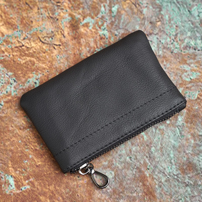 NASVA muška torbica za novčiće od kože, retro torbica za kartice od kože, ručno rađena torbica s patentnim zatvaračem, ženski novčanik, torbica za ključeve, torbica za ključeve automobila