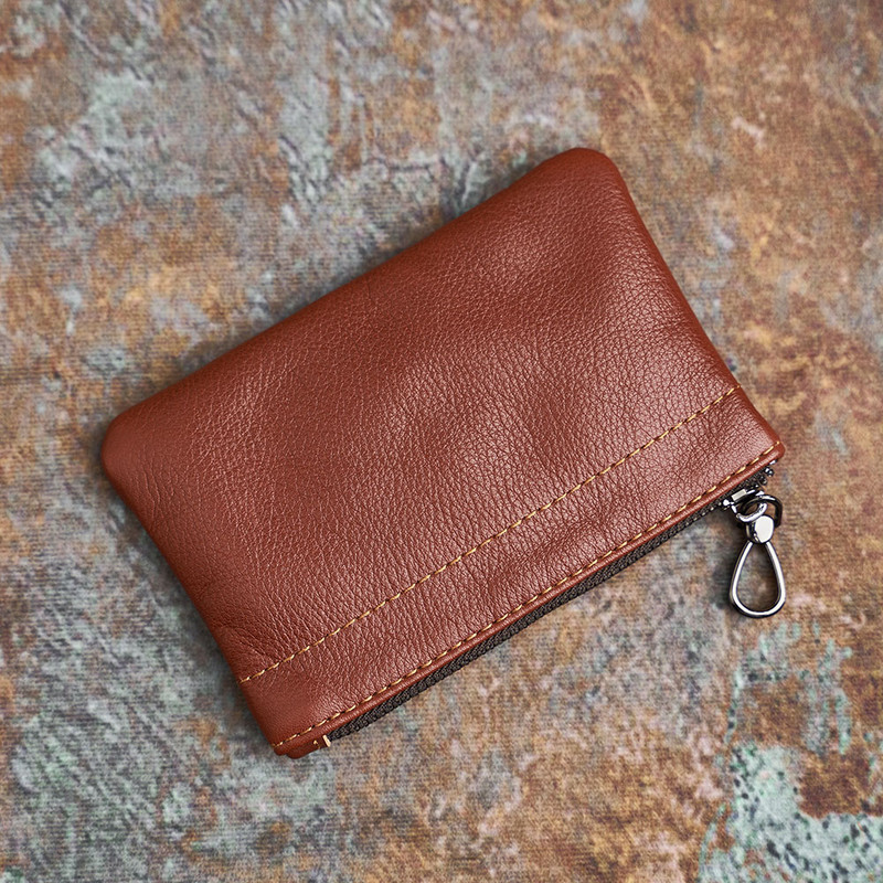 NASVA muška torbica za novčiće od kože, retro torbica za kartice od kože, ručno rađena torbica s patentnim zatvaračem, ženski novčanik, torbica za ključeve, torbica za ključeve automobila