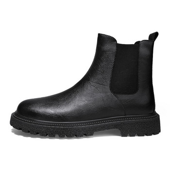 Ανδρικά καθαρό μαύρο Chelsea Boots Ankle Casual Fashion Πολυτελή Φθινοπωρινά Χειμερινά αντιολισθητικά σχέδια Μεγάλο μέγεθος 45 46