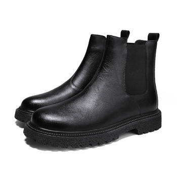 Ανδρικά καθαρό μαύρο Chelsea Boots Ankle Casual Fashion Πολυτελή Φθινοπωρινά Χειμερινά αντιολισθητικά σχέδια Μεγάλο μέγεθος 45 46