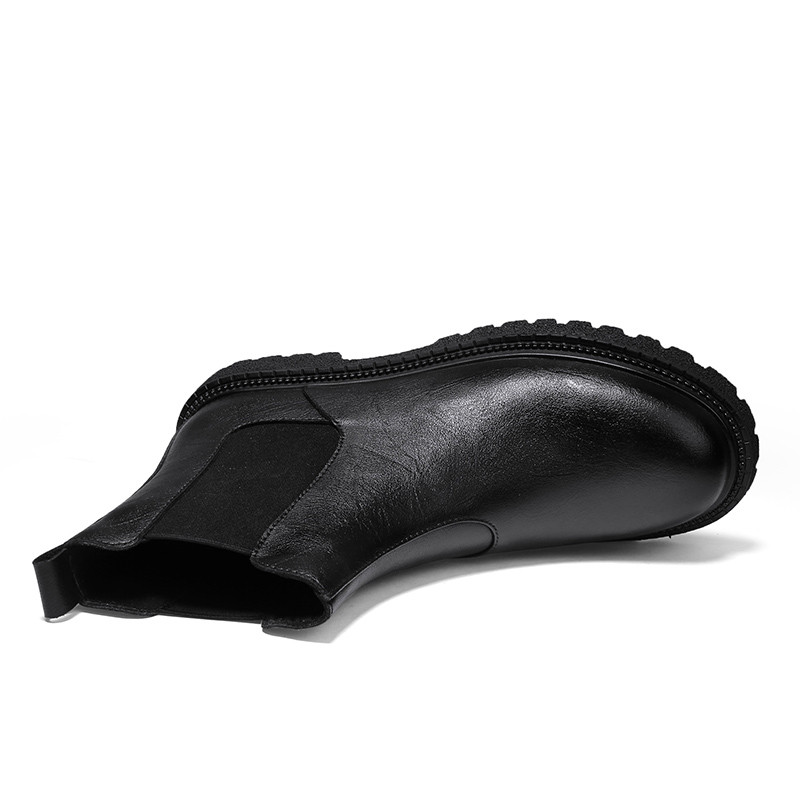 Muške Chelsea čizme od čiste crne kože do gležnja Ležerne modne luksuzne jesenske zimske dizajne protiv klizanja Velika veličina 45 46