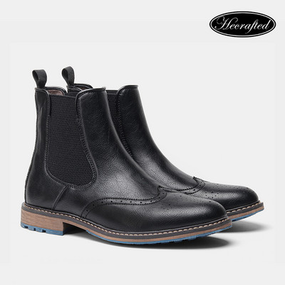 39~48 Cizme din piele Cizme Chelsea de marca Brogue, confortabile, de calitate superioara #AL668