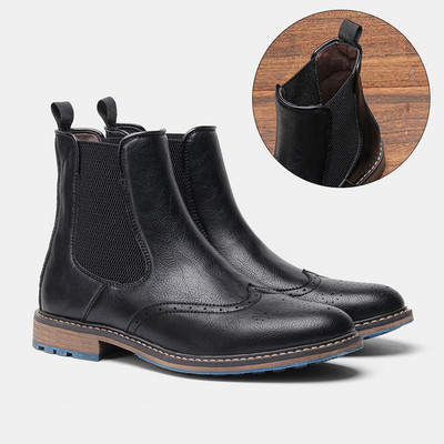 39~48 Kožne čizme vrhunske kvalitete, udobne modne brogue marke Chelsea čizme #AL668