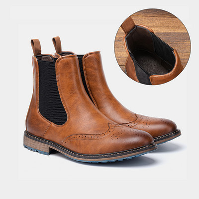 39~48 Kožne čizme vrhunske kvalitete, udobne modne brogue marke Chelsea čizme #AL668