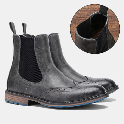 39~48 Kožne čizme vrhunske kvalitete, udobne modne brogue marke Chelsea čizme #AL668