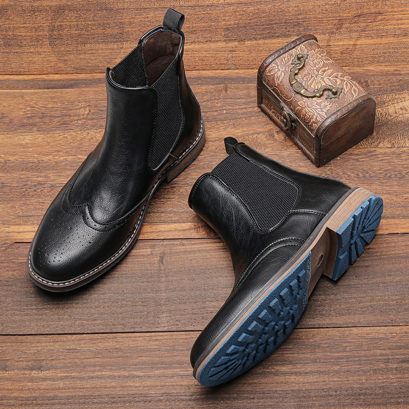 39~48 Kožne čizme vrhunske kvalitete, udobne modne brogue marke Chelsea čizme #AL668