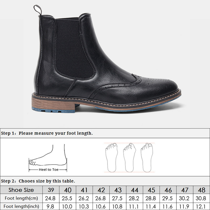39~48 Kožne čizme vrhunske kvalitete, udobne modne brogue marke Chelsea čizme #AL668