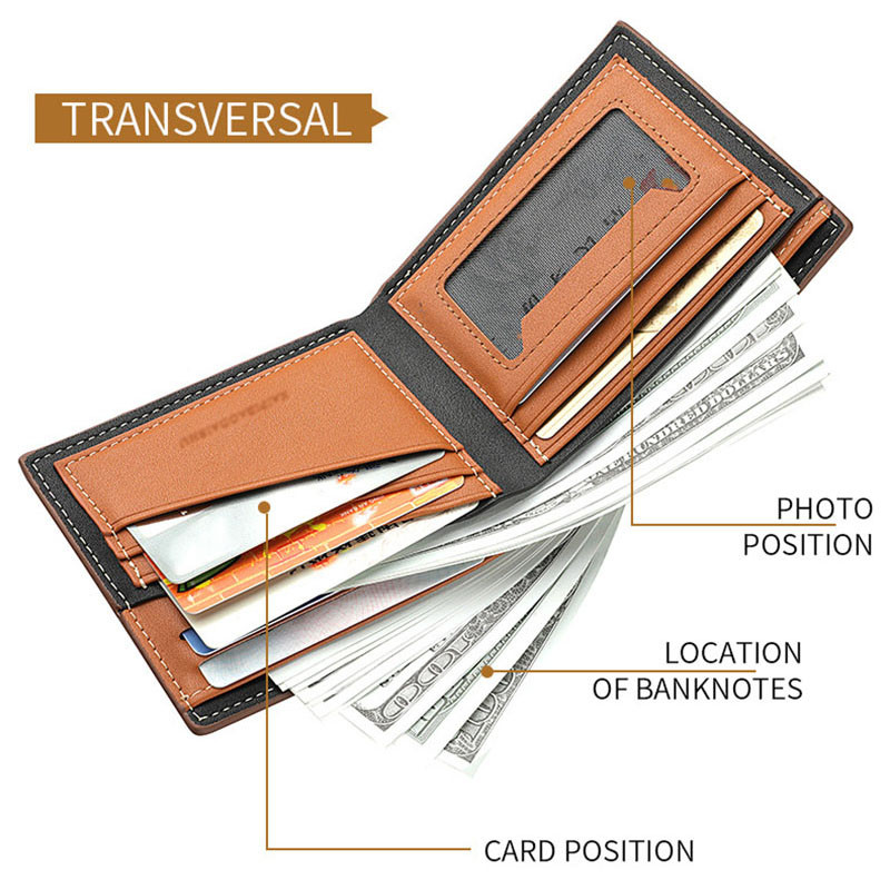 Novi muški kratki novčanik od PU kože, klasični vintage držači kreditnih kartica za novac za muške torbice, modni luksuzni čvrsti novčanik, torba za novac