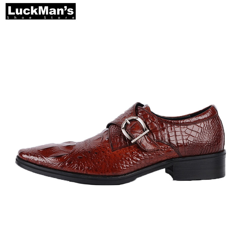 Muške Derby cipele Poslovne natikače Gentleman modne svečane cipele od umjetne kože s krokodilskim uzorkom Velika veličina 38-48