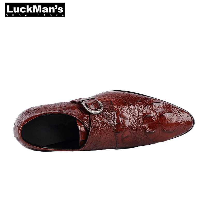Muške Derby cipele Poslovne natikače Gentleman modne svečane cipele od umjetne kože s krokodilskim uzorkom Velika veličina 38-48