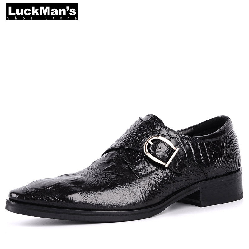 Muške Derby cipele Poslovne natikače Gentleman modne svečane cipele od umjetne kože s krokodilskim uzorkom Velika veličina 38-48