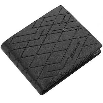 Noul portofel din piele cu dungi simple în relief, cu trei ori, din piele, cu sloturi multiple pentru carduri, portofel pentru monede.