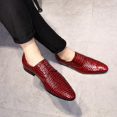 Pantofi de afaceri casual pentru bărbați, de lux, cu bob de crocodil, oxford, la modă, cu șireturi, pantofi de rochie pentru bărbați, marimea plus 38-47
