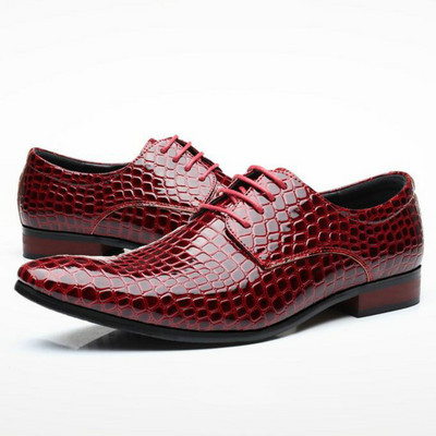 Pantofi de afaceri casual pentru bărbați, de lux, cu bob de crocodil, oxford, la modă, cu șireturi, pantofi de rochie pentru bărbați, marimea plus 38-47