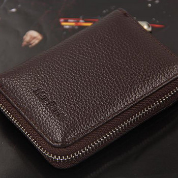 Мъжки портфейл от , държач за кредитна карта, блокиращ джоб с цип, мъжка чанта Multicard, моден черен портфейл с цип