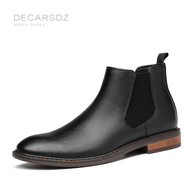 DECARSDZ Crne čizme 2023 Nove zimske čizme u klasičnom retro stilu Muška moda Bradn Design Muške cipele Udobne Chelsea čizme